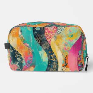 Colorful Flowers Wave Dopp Kit