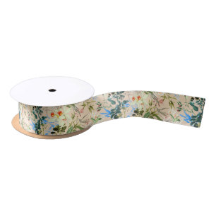 Colorful Flowers, Wild Flowers, Hibiscus, Orchid Satin Ribbon