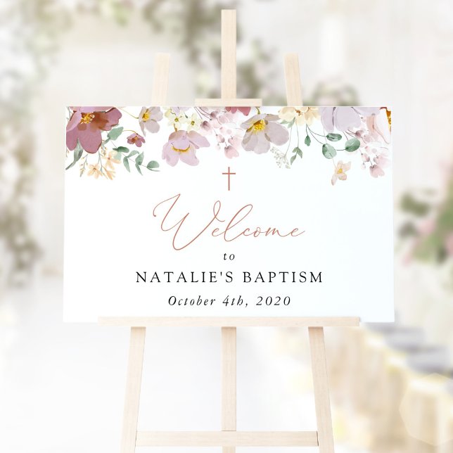 Colorful Flowers, Wildflowers, Baptism Welcome Sign (Creator Uploaded)