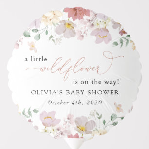 Colorful Flowers, Wildflowers, Boho, Baby Shower Balloon