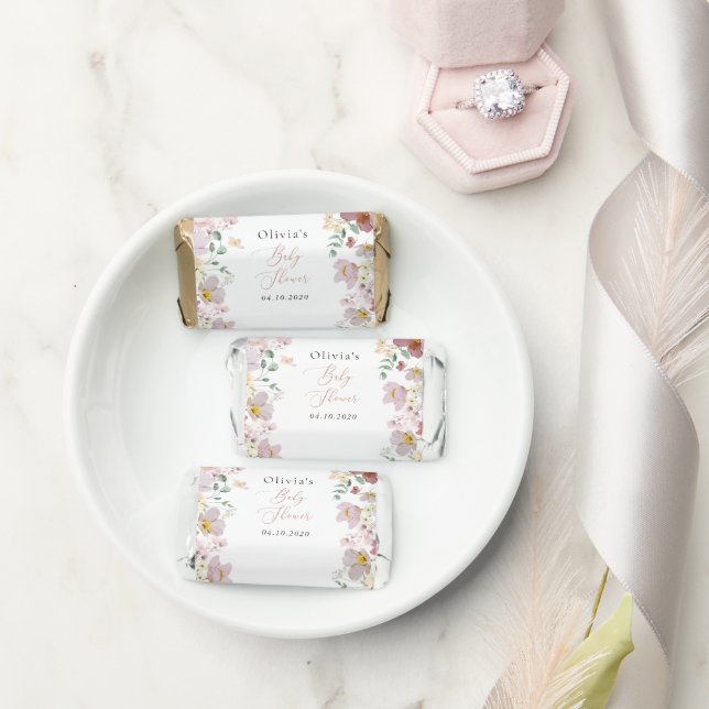 Colorful Flowers, Wildflowers, Boho, Baby Shower Hershey's Miniatures (Wedding)