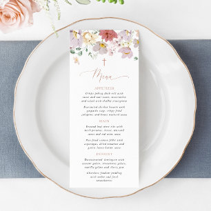Colorful Flowers, Wildflowers, Boho, Baptism Menu