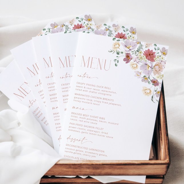 Colorful Flowers, Wildflowers, Boho, Bridal Menu (Creator Uploaded)