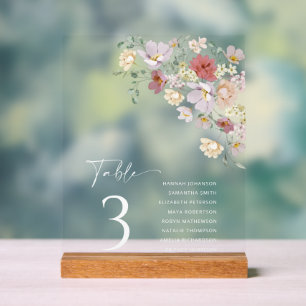 Colorful Flowers, Wildflowers, Boho, Bridal Shower Acrylic Sign