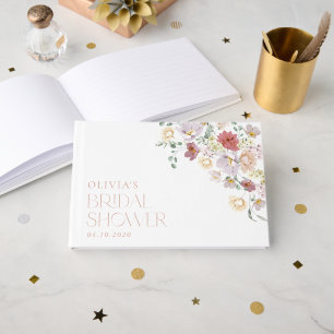 Colorful Flowers, Wildflowers, Boho, Bridal Shower Guest Book