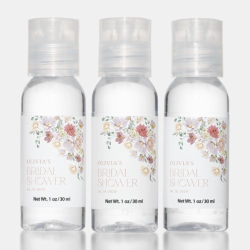 Colorful Flowers Wildflowers Boho Bridal Shower Hand Sanitizer