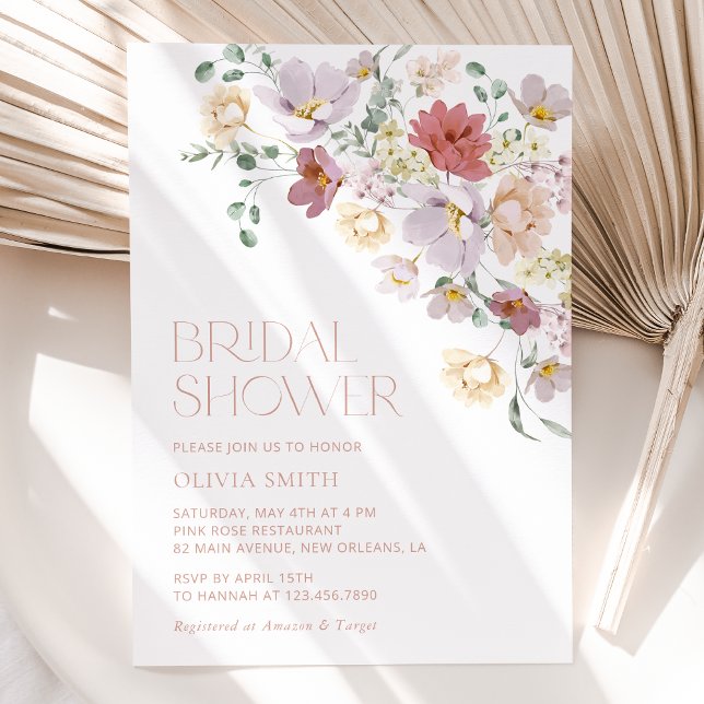 Colorful Flowers, Wildflowers, Boho, Bridal Shower Invitation (Creator Uploaded)