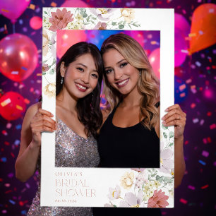 Colorful Flowers, Wildflowers, Boho, Bridal Shower Selfie Frame