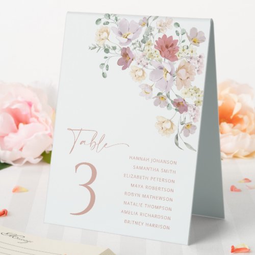 Colorful Flowers Wildflowers Boho Bridal Shower Table Tent Sign