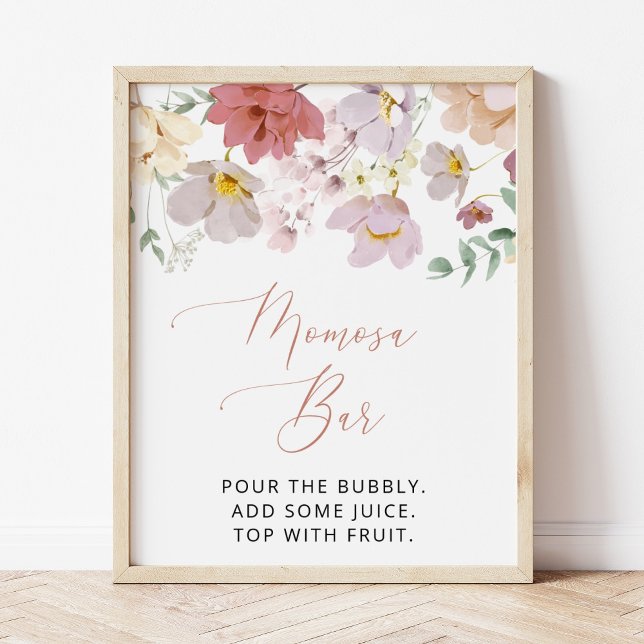 Colorful Flowers, Wildflowers, Boho, Momosa Bar Poster (Creator Uploaded)