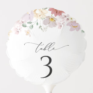 Colorful Flowers, Wildflowers, Boho, Table Numbers Balloon