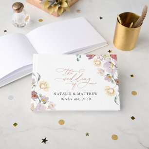 Colorful Flowers, Wildflowers, Boho, Wedding Guest Book