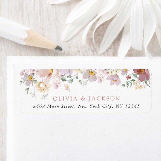 Colorful Flowers, Wildflowers, Boho, Wedding Label (Insitu)