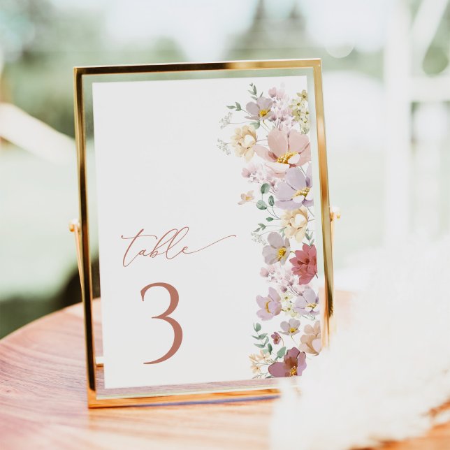 Colorful Flowers, Wildflowers, Boho, Wedding Table Number (Creator Uploaded)