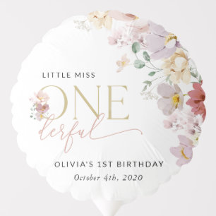 Colorful Flowers, Wildflowers, First Birthday Balloon