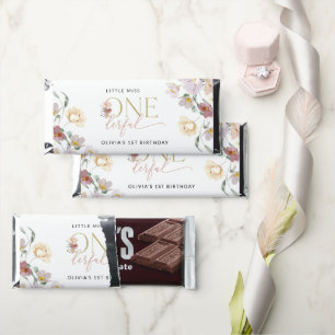Colorful Flowers, Wildflowers, First Birthday Hershey Bar Favors