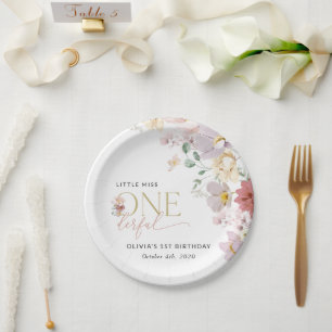 Colorful Flowers, Wildflowers, First Birthday Paper Plates