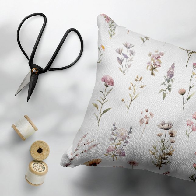 Colorful Flowers, Wildflowers, Garden Flowers Accent Pillow (Creator Uploaded)
