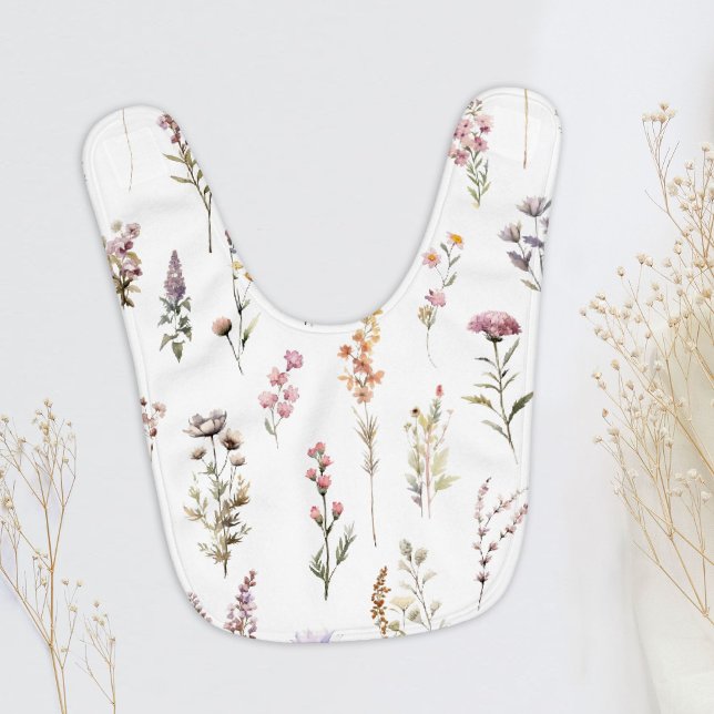 Colorful Flowers, Wildflowers, Garden Flowers Baby Bib (Creator Uploaded)