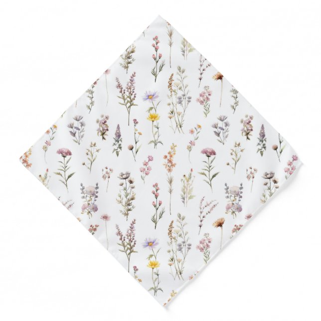 Colorful Flowers, Wildflowers, Garden Flowers Bandana (Front)