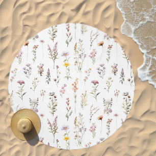 Colorful Flowers, Wildflowers, Garden Flowers Beach Towel