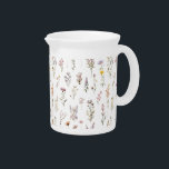 Colorful Flowers, Wildflowers, Garden Flowers Beverage Pitcher<br><div class="desc">Elegant,  stylish and sophisticated pattern with colorful wildflowers. Modern and trendy gift,  perfect for the floral design lover in your life.</div>