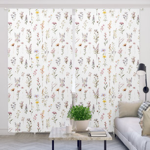 Colorful Flowers, Wildflowers, Garden Flowers Blackout Curtains
