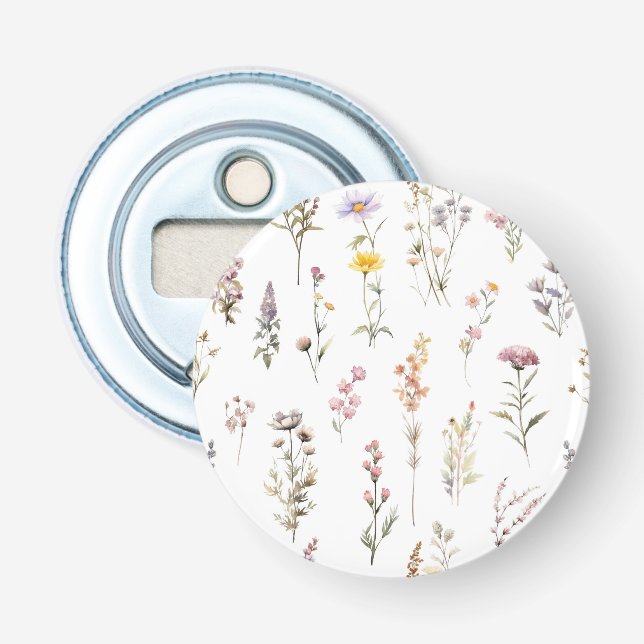 Colorful Flowers, Wildflowers, Garden Flowers Bottle Opener (Front)