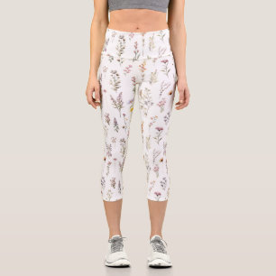 Colorful Flowers, Wildflowers, Garden Flowers Capri Leggings