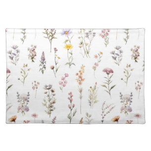 Colorful Flowers, Wildflowers, Garden Flowers Cloth Placemat