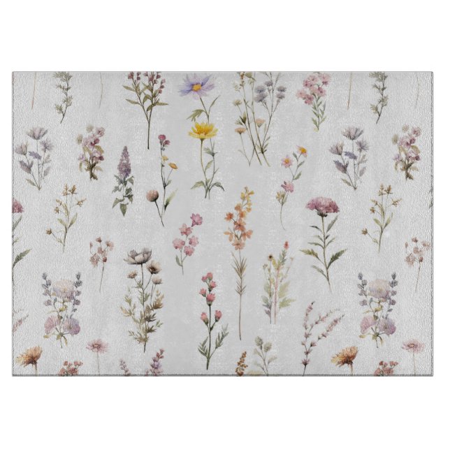 Colorful Flowers, Wildflowers, Garden Flowers Cutting Board (Front)