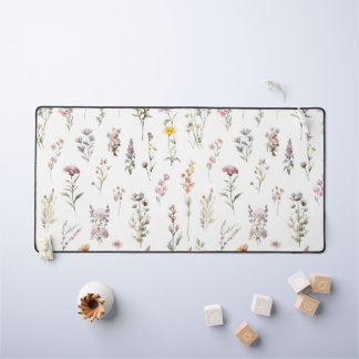 Colorful Flowers, Wildflowers, Garden Flowers Desk Mat