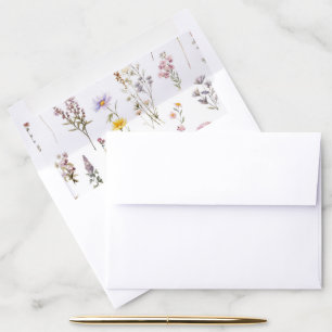 Colorful Flowers, Wildflowers, Garden Flowers Envelope Liner