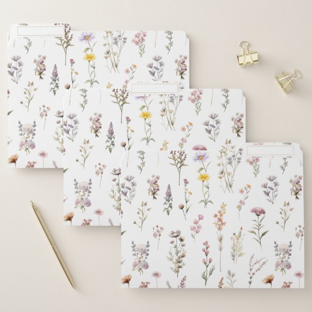 Colorful Flowers, Wildflowers, Garden Flowers File Folder (Set)