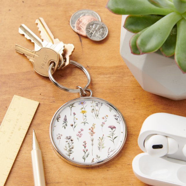 Colorful Flowers, Wildflowers, Garden Flowers Keychain (Desk)