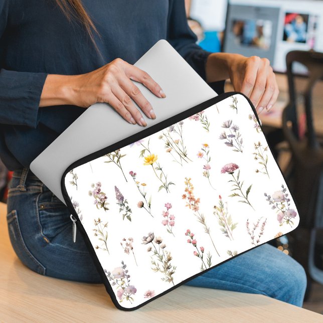 Colorful Flowers, Wildflowers, Garden Flowers Laptop Sleeve (Creator Uploaded)