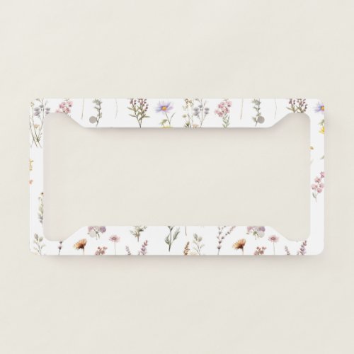 Colorful Flowers Wildflowers Garden Flowers License Plate Frame