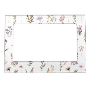 Colorful Flowers, Wildflowers, Garden Flowers Magnetic Frame