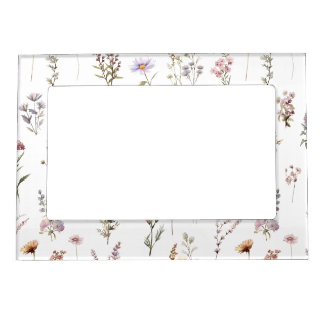 Colorful Flowers, Wildflowers, Garden Flowers Magnetic Frame (Front)
