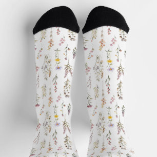 Colorful Flowers, Wildflowers, Garden Flowers Socks