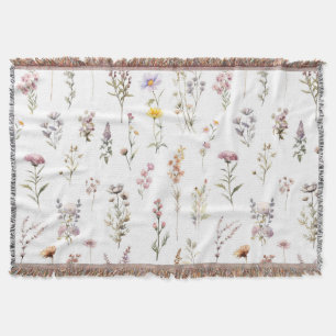 Colorful Flowers, Wildflowers, Garden Flowers Throw Blanket