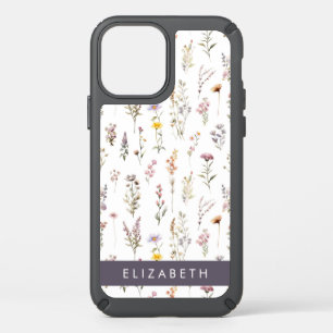 Colorful Flowers, Wildflowers, Greenery, Your Name Speck iPhone 12 Case