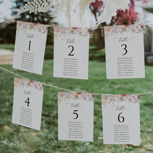Colorful Flowers, Wildflowers, Seating Chart Cards (Creator Uploaded)
