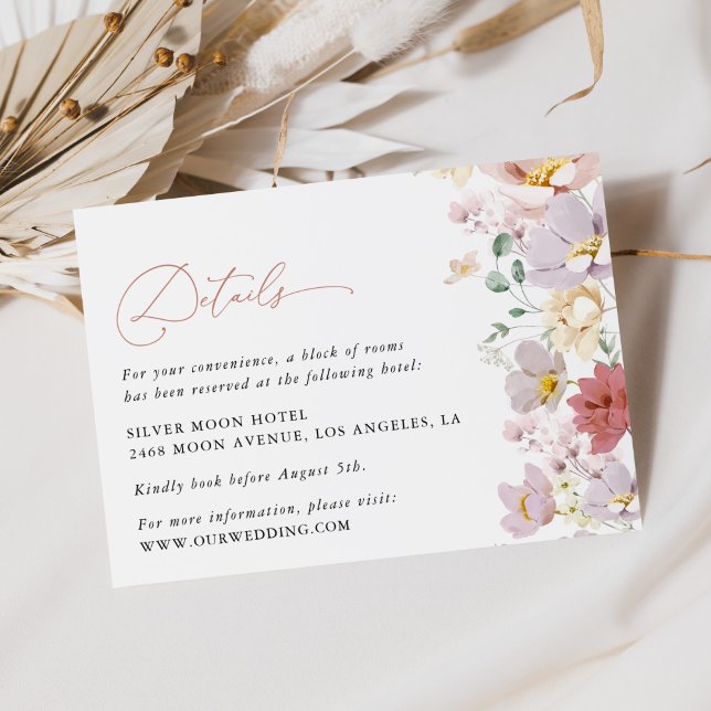 Colorful Flowers, Wildflowers, Wedding Details Enclosure Card (Creator Uploaded)
