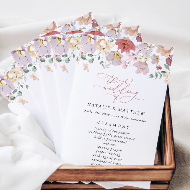 Colorful Flowers, Wildflowers, Wedding Program (Creator Uploaded)