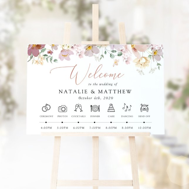 Colorful Flowers, Wildflowers, Wedding Timeline Foam Board (Creator Uploaded)