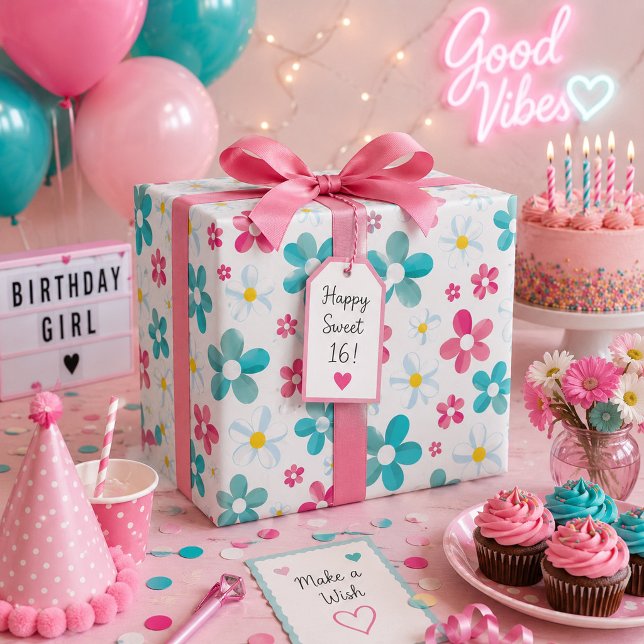 Colorful flowers wrapping paper (Creator Uploaded)