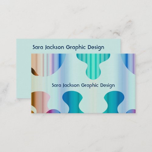 Colorful Flowing Shapes Graphic Designer Business Card