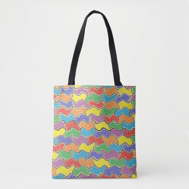 Colorful Fluctuations Tote Bag (Front)