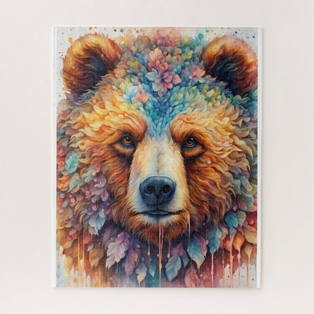 Colorful fluffy bear jigsaw puzzle (Vertical)